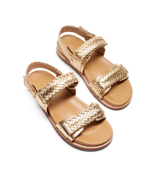 Cygent Gold Leather Chunky Sandals
