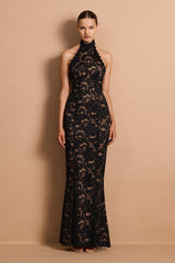 Delphine Lace Halter Gown