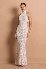 Delphine Lace Halter Gown