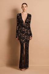 Delphine LS Lace Gown