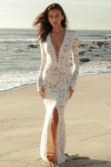 Delphine LS Lace Gown