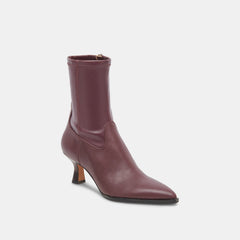 Arya Wide Calf Boots Wine Leather
