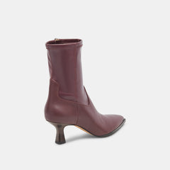 Arya Wide Calf Boots Wine Leather