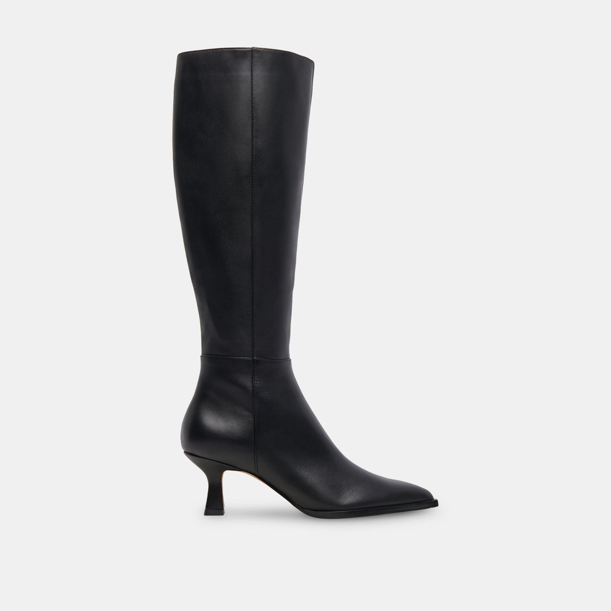 Auggie Wide Calf Boots Black Leather