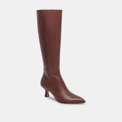 Auggie Wide Calf Boots Chocolate Leather