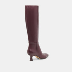 Auggie Wide Calf Boots Wine Leather