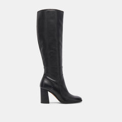 Fynn Wide Calf Boots Onyx Leather