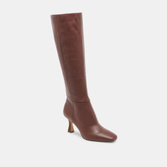 Gyra Wide Calf Boots Chocolate Leather