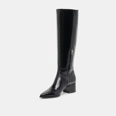 Kirson Wide Calf Boots Black Leather