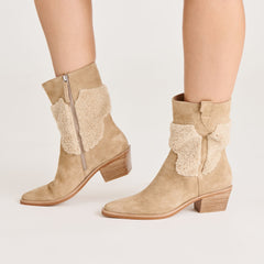 Salil Plush Boots Dk Taupe Suede