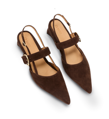 Eider Espresso Brown Suede Flats