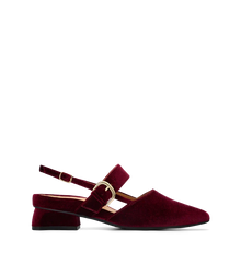 Eider Shiraz Red Velvet Sling Back Flats