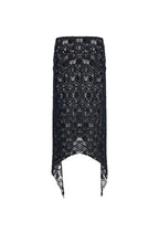 LIONESS Black Midi Skirt - Women's High Waisted Fitted Midi Skirt