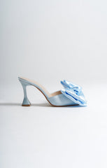 Anneliese | Baby Blue Satin Bow Tie Mule