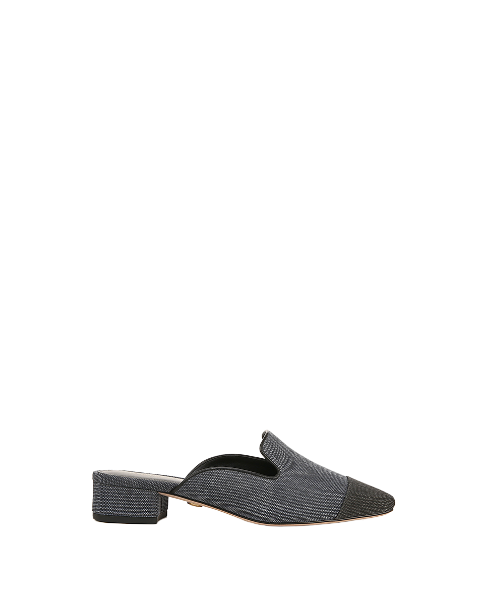 Cecile Denim Cap-Toe Mule
