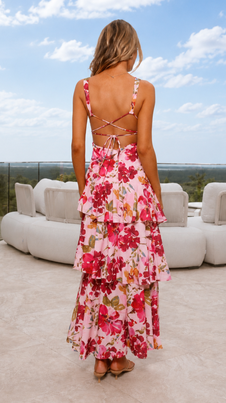Stasie Maxi Dress - Pink Floral