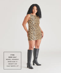Fynn Wide Calf Boots Onyx Leather