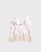 Bra-Free Bella Lace-Trim Satin Cami - Light Pink Stripe