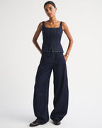 Drapey Rigid  High Rise Ultra Barrel Jean - Rinse