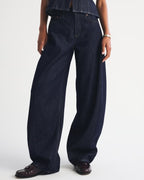 Drapey Rigid  High Rise Ultra Barrel Jean - Rinse