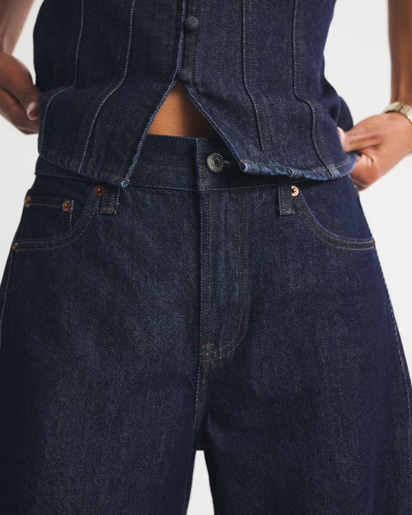 Drapey Rigid  High Rise Ultra Barrel Jean - Rinse