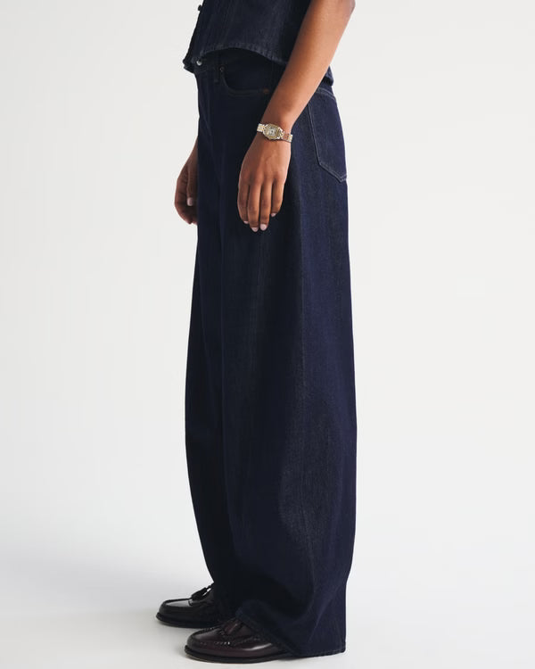 Drapey Rigid  High Rise Ultra Barrel Jean - Rinse