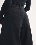 Drapey Rigid High Rise Ultra Barrel Jean - Black