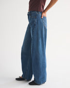 Drapey Rigid High Rise Ultra Barrel Jean - Dark