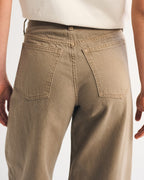 Drapey Rigid  High Rise Ultra Barrel Jean - Light Brown