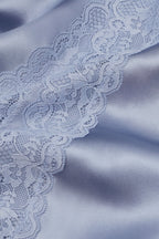 Silk Slip with Lace Insert Detail - Breeze Blue