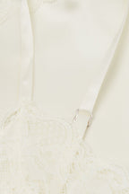 Silk Slip with Lace Insert Detail - Ivory