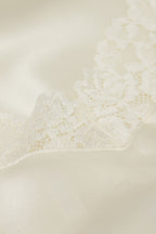Pretty Flowers Thin Strap Silk Tank Top - Ivory