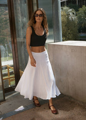 AFENDS Womens Lana - Seersucker Midi Skirt - Off White