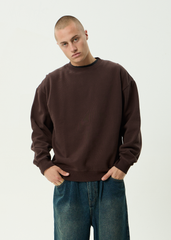 AFENDS Mens Genesis - Crew Neck - Washed Coffee