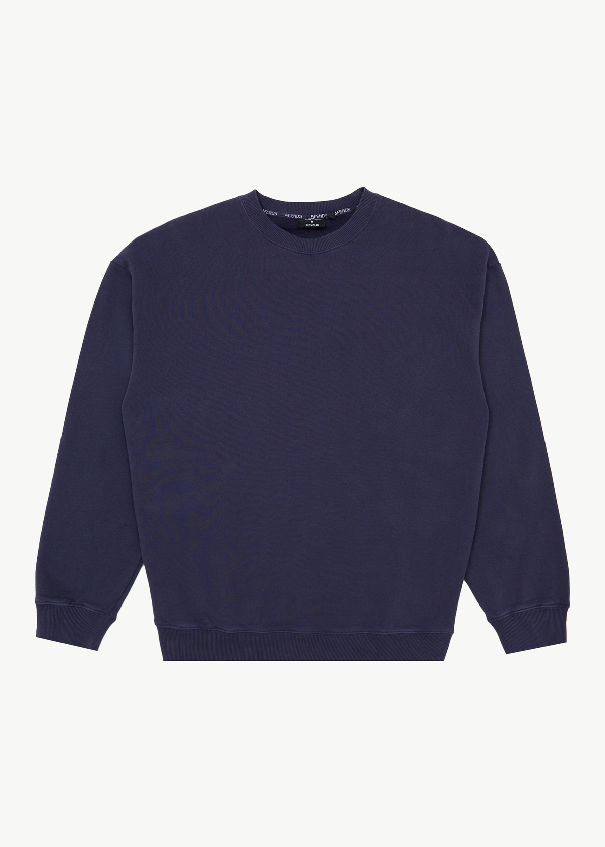 AFENDS Mens Genesis - Crew Neck - Washed Deep Sea