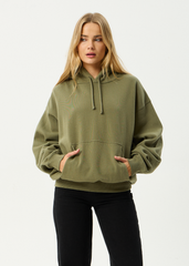 AFENDS Mens Genesis - Boxy Hoodie - Military
