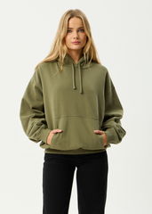 AFENDS Mens Genesis - Boxy Hoodie - Military