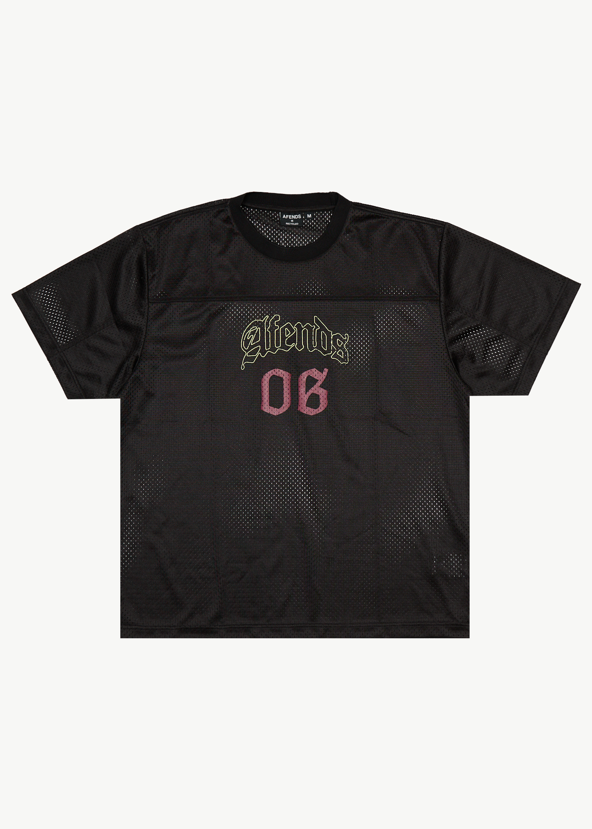 AFENDS Mens Zero Six - Mesh Jersey Boxy Tee - Black