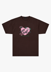 AFENDS Mens Genuine Sentiment - Heavyweight Boxy Tee - Washed Coffee