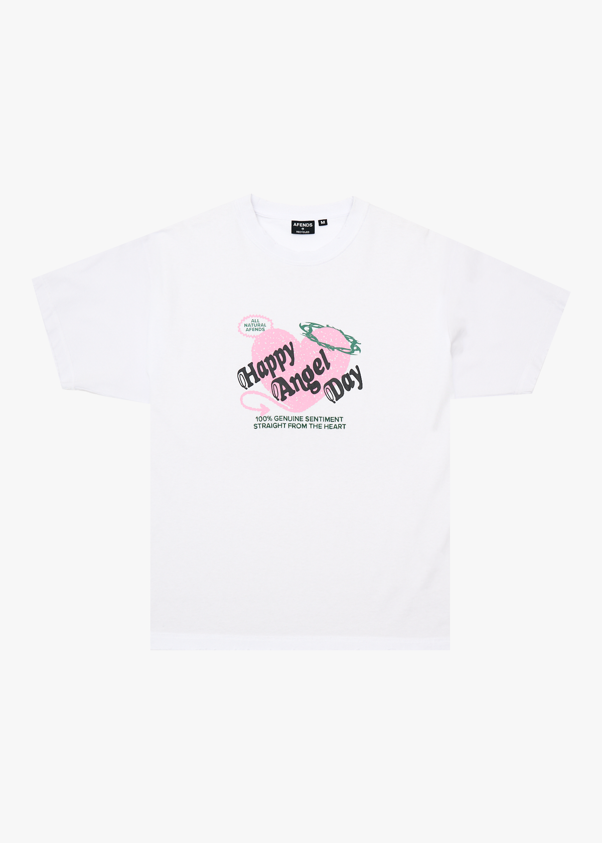 AFENDS Mens Genuine Sentiment - Heavyweight Boxy Tee - White