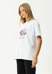 AFENDS Mens Genuine Sentiment - Heavyweight Boxy Tee - White