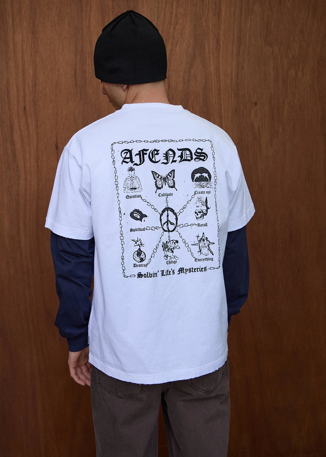 AFENDS Mens Spiritual - Heavyweight Boxy Tee - White