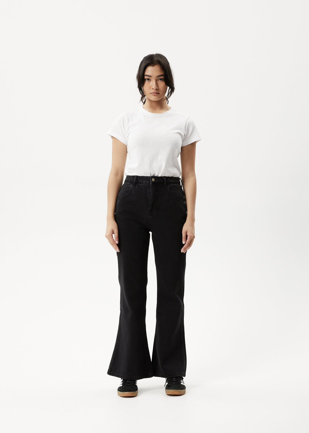 AFENDS Womens Marsha - Denim Slim Flared Jean - Washed Black