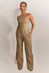 The Zeda Corset in Light Brown Wash