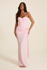 The Lexi Lace Corset Top in Pink