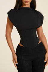 The Sandra Corset Top in Black