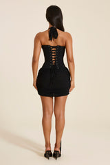The Zadie Lace Up Corset Top in Black
