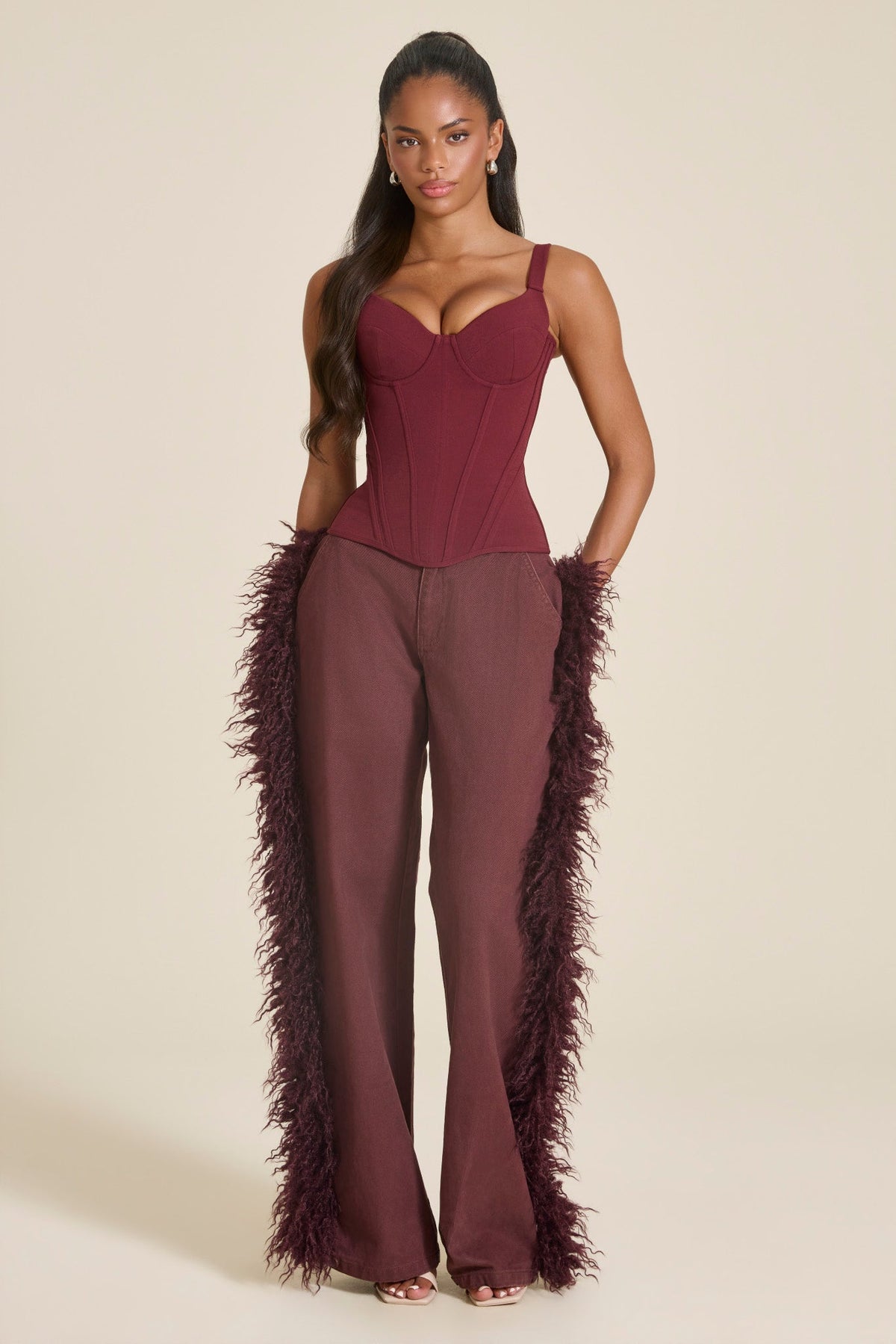 The Hourglass Corset Top in Wine