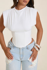 The Sandra Corset Top in White