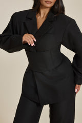 The Sandra Corset Blazer in Black